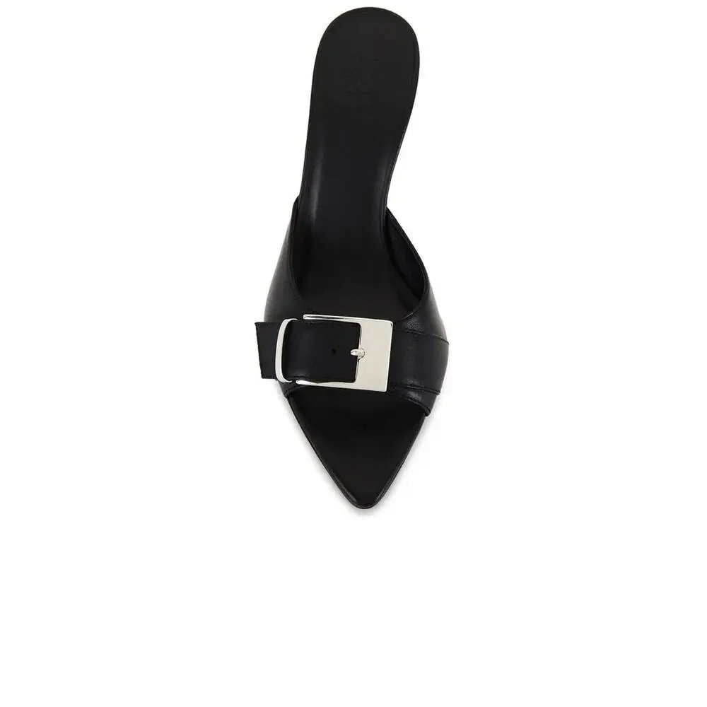 Gia Borghini Dorothy Heels black pointed toe sandal size 39 NIB $470 msrp - Picture 4 of 11